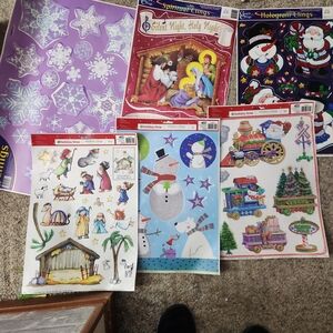 6 Piece Assorted Holiday Window Clings